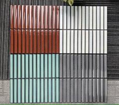 Gạch mosaic que bóng 296x299/20x145 BHTH02006 (đỏ/bóng/lõm/hạt mè)