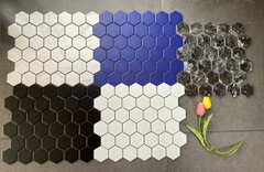 Gạch mosaic lục giác 325x282/51x59 IN515974 ( đen tia chớp / bóng)