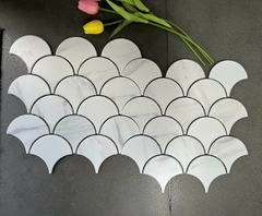 Gạch mosaic vảy cá 259×273 CY869501 (màu trắng vân đá carrara)