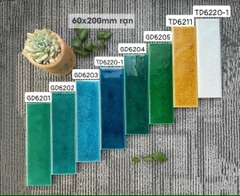 Gạch thẻ seri nhiều màu mặt bóng/phẳng/hiệu ứng rạn 2 lớp 60x200mm (8 màu)