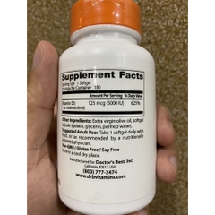 BEST'S DOCTOR D3 - BỔ SUNG VITAMIN D3 - 180 VIÊN (5000 IU)