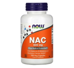 Now NAC (N-Acetyl-Cysteine), Hỗ trợ hệ hô hấp và giải độc gan, 600mg (100 viên)