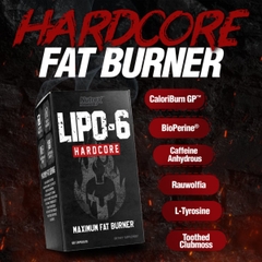 NUTREX LIPO 6 HARDCORE (60 VIÊN) - ĐỐT MỠ MẠNH NHẤT PHIÊN BẢN MỚI