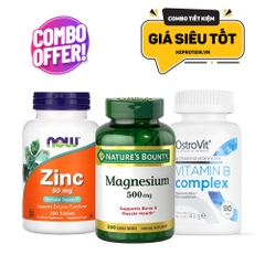 Combo Tăng Testosterone ZMA , Bổ sung Zinc Kẽm, Magnesium, VItamin B Complex