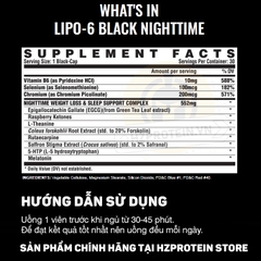 Nutrex Lipo6 Black Night Time - Viên Giảm Cân Hỗ Trợ Đốt Mỡ Ban Đêm (30 viên)