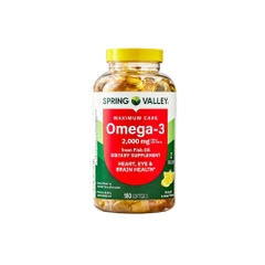 SPRING VALLEY OMEGA-3 2000MG FISH -  DẦU CÁ HƯƠNG CHANH (180 VIÊN)