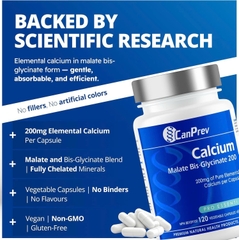 CanPrev Calcium Malate Bis-Glycinate 200mg - Tăng Cường Chức Năng Xương Khớp, Bổ Sung Canxi