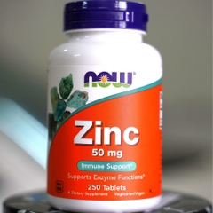 NOW ZINC GLUCONATE 50MG - VIÊN UỐNG BỔ SUNG KẼM TĂNG CƯỜNG SỨC KHỎE (100/250 VIÊN)