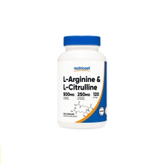 Nutricost L-Arginine + L-Citrulline 750MG - 120 Viên