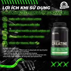 Micronized Creatine Powder Unflavored 300gram (60 lần dùng)