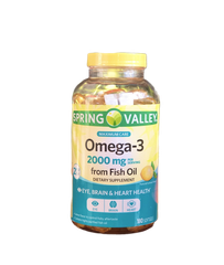 SPRING VALLEY OMEGA-3 2000MG FISH -  DẦU CÁ HƯƠNG CHANH (180 VIÊN)