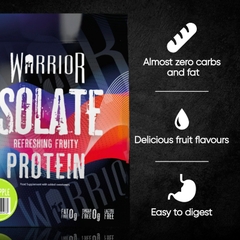 Warrior Isolate Refreshing Fruity Protein - Whey Protein Vị Trái Cây Siêu Ngon, Tách Mùi Sữa - 500 gram