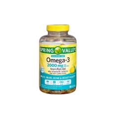 SPRING VALLEY OMEGA-3 2000MG FISH -  DẦU CÁ HƯƠNG CHANH (180 VIÊN)