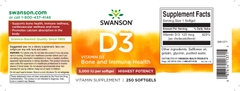 SWANSON VITAMIN D3 5000IU - 250 VIÊN