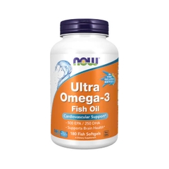 NOW ULTRA OMEGA-3 FISH OIL 500EPA/250DHA - DẦU CÁ HỖ TRỢ SỨC KHỎE MẮT (180 VIÊN)