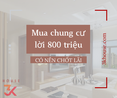 MUA CHUNG CƯ GẦN 1 NĂM LỜI 800 TRIỆU, CÓ NÊN CHỐT LÃI?