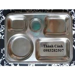 Khay phần/ khay cơm inox 5 ô to