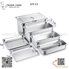 Khay Inox 1/1, Khay Buffet, Khay Thạch, khay chia thực phẩm có nắp đậy dùng cho nhà hàng, khách sạn, bếp ăn tập thể