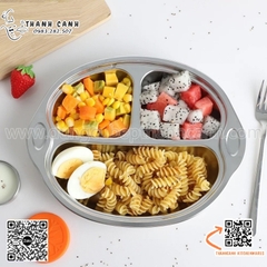 Khay cơm trẻ em inox 304  hình chú khỉ dễ thương kháng khuẩn bảo vệ sức khỏe, kích thích bé ăn