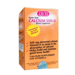 DVH CALCIUM 500+D bổ sung canxi và vitamin D3, Hộp 60 viên