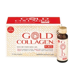 Nước uống đẹp da Gold Collagen Forte , Hộp 10 chai x 50 ml