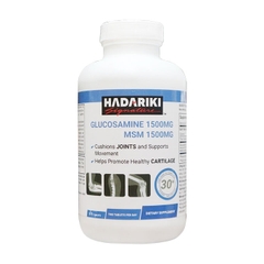 Hadariki Signature Glucosamine 1500mg MSM 1500mg, Chai 375 viên