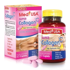 Viên uống đẹp da MediUSA Super Collagen +C, Hộp 60 viên