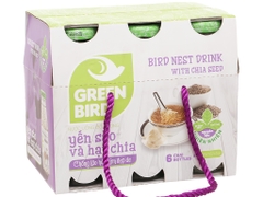 Lốc Green Bird - Nước Uống Bổ Dưỡng Yến Sào và Hạt Chia - (6 chai*185ml)