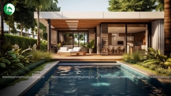 Villa 1 tầng 2 phòng ngủ hiện đại