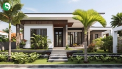 Nhà vườn 1 tầng mái bằng hiện đại