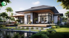Nhà vườn mái Nhật 1 tầng