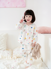 Bộ dài nhím và gấu xanh chấm bi tím