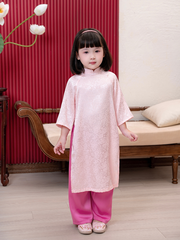 Áo dài lụa hồng