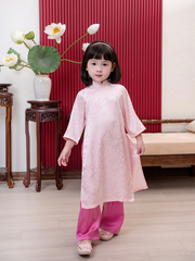 Áo dài lụa hồng