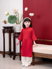 Áo dài lụa hồng