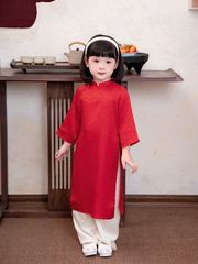Áo dài lụa hồng