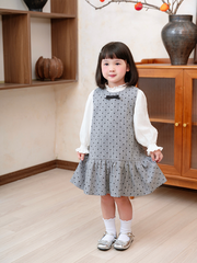 Váy sát nách phối nơ đuôi cá tim đen xinh xắn