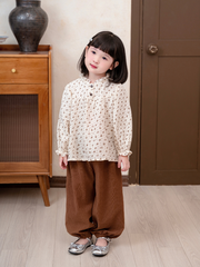 Áo dài tay cổ bèo hoa nhí