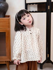 Áo dài tay cổ bèo hoa nhí