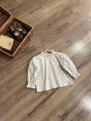 Áo tay lỡ hoa nhí xanh