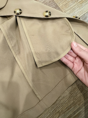 Áo khoác kaki nâu cổ sen
