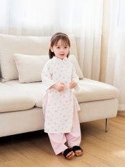 Áo dài linen hồng