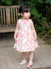 Váy cổ bèo nhún thỏ hồng