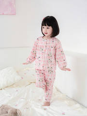 Bộ dài gấu Teddy chữ cái hồng xinh xắn