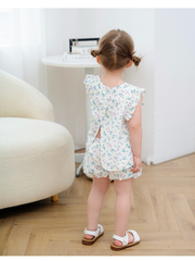 Bộ cộc nơ tím vạt chéo lưng