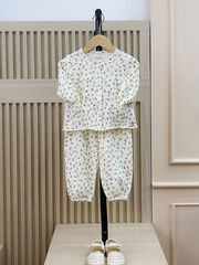 Bộ dài xô muslin hoa nhí