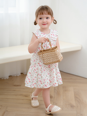 Váy babydoll nơ hồng cổ sen bèo