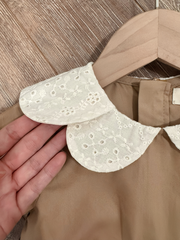 Váy nâu cổ bèo ren 2T