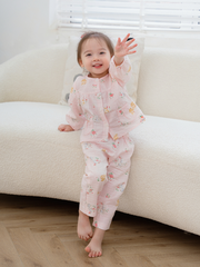 Bộ dài xô tre thỏ xám nền hồng