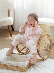 Bộ dài xô tre thỏ xám nền hồng